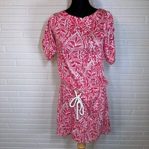 Lilly Pulitzer Pink Punch Raquel Tie Waist Button Sleeve Dress, Women’s Size XS